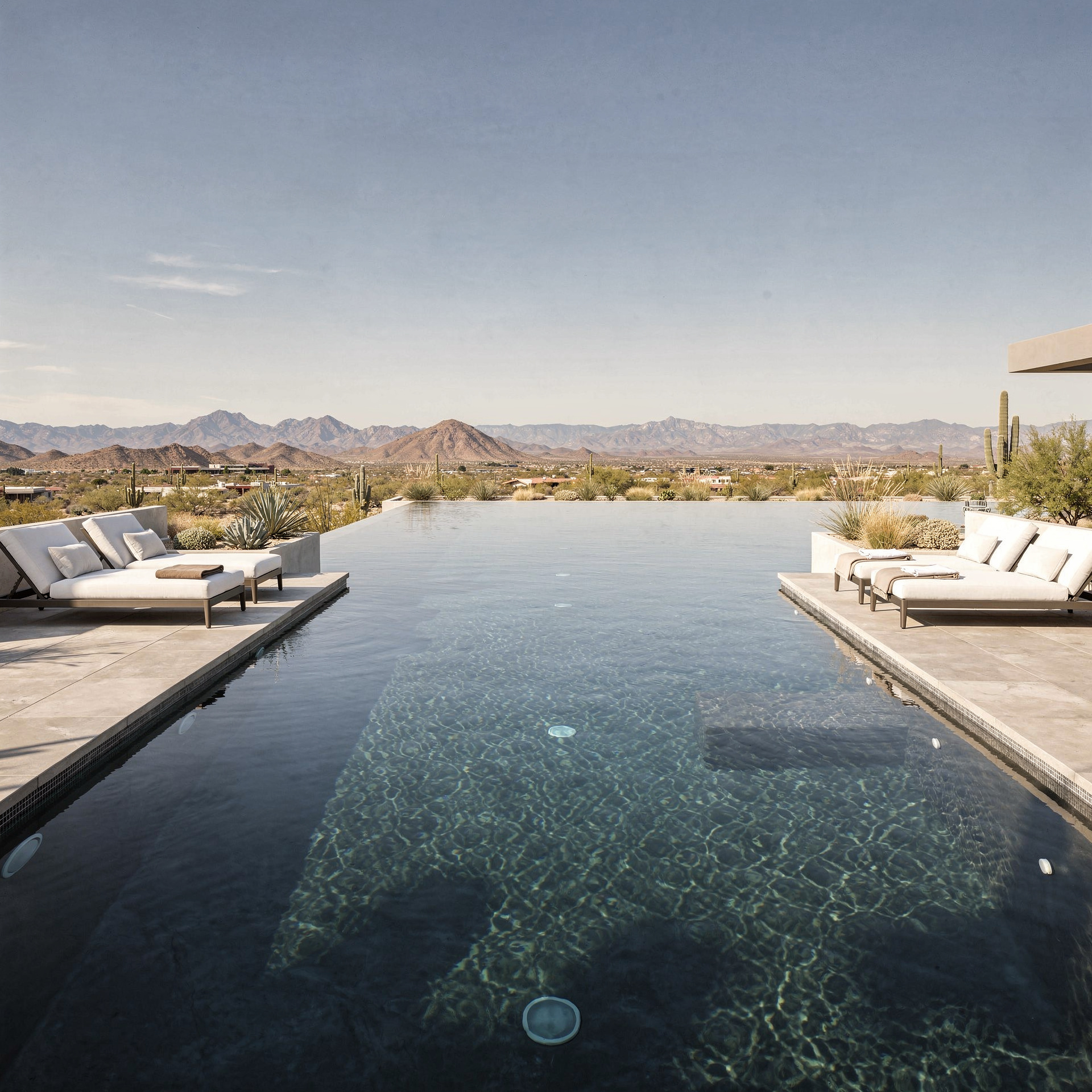 FIRA infinity pool overlooking the McDowell Mountains, North Scottsdale